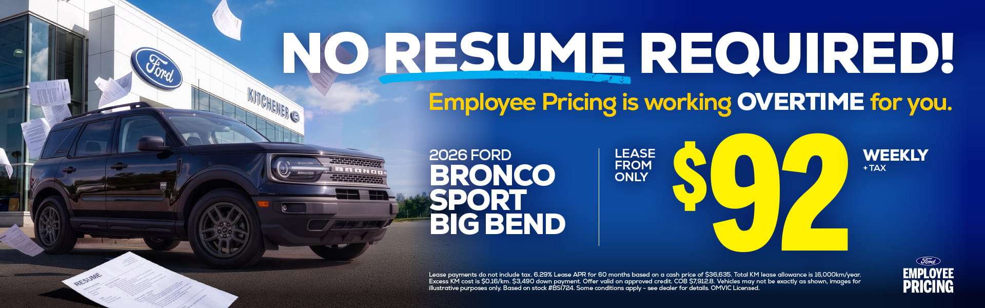 Ford Bronco Sport employee Pricing